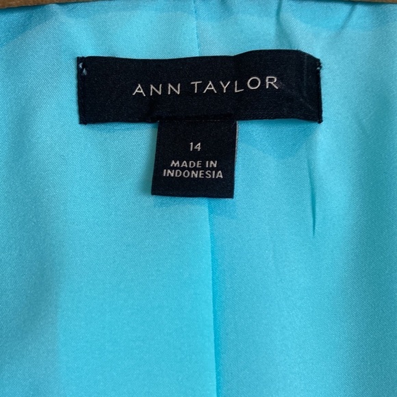 Ann Taylor Relaxed Double Breasted Long Blazer Sz 14 Linen Blend Plus Vacation - Picture 7 of 16